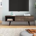 Wrought Studio™ Dazarion TV Stand for TVs up to 70" Wood in Brown | 22 H in | Wayfair C1B75AF01E0A43A58DE0301D33ED4E16