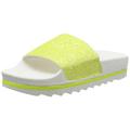 The White Brand Damen Glitter Matte Peeptoe Sandalen, Gelb (Neon Yellow Neon Yellow), 40 EU