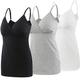 ZUMIY Pregnancy Breastfeeding Top, Maternity Nursing Tank Tops Seamless Cotton Basic Vest Sleeping Breastfeeding Bra (Large, Black+Grey+White/ 3-pk)