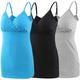 ZUMIY Pregnancy Breastfeeding Top, Maternity Nursing Tank Tops Seamless Cotton Basic Vest Sleeping Breastfeeding Bra (Medium, Black+Grey+Lake Blue/ 3-pk)