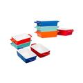 Invero 8x Set of Mini Stoneware Rectangular Coloured Small Oven to Table Baking Dish Ideal for Lasagne, Pies, Casserole, Tapas and more