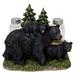 De Leon Collections Polyresin Black Bear Family in the s Trees Salt & Pepper Shaker Holder Set w/ Napkin Holder Glass in Black/Green | Wayfair