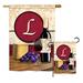 Breeze Decor Wine A Initial Happy Hour & Drinks Impressions Decorative Vertical 2-Sided Polyester Flag Set in Red | 28 H x 18.5 W in | Wayfair