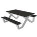 Source Furniture Vienna Rectangular 6 - Person 72" Long Outdoor Picnic Table Wood/Metal in Black | 30 H x 72 W x 36 D in | Wayfair SF-2404-364-BLK