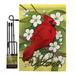 Breeze Decor Garden Friends Birds Impressions Decorative 2-Sided Polyester 18.5 x 13 in. Flag Set in Green/Red | 18.5 H x 13 W in | Wayfair