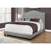 Rosdorf Park Bed, Queen Size, Platform, Bedroom, Frame, Upholstered, Velvet, Grey, Chrome, Traditional Upholstered/Linen | Wayfair