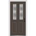 Verona Home Design Grace Painted Both Sides The Same 2-1/2 Lite 2-Panel Prehung Front Entry Door on 6-9/16" Frame in White | Wayfair ZZ3667707L