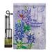 Breeze Decor Bluebonnet Welcome Spring Floral Impressions 2-Sided Polyester 18.5 x 13 in. Flag Set in Gray | 18.5 H x 13 W in | Wayfair