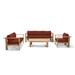 AllModern Sonoma 4 Piece Teak Sofa Seating Group w/ Sunbrella Cushions /Natural Hards/Teak in Brown/White | 33.75 H x 89 W x 33.5 D in | Outdoor Furniture | Wayfair