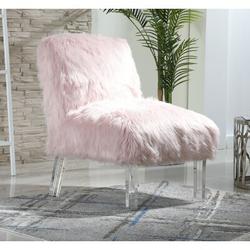 Side Chair - Rosdorf Park Park 32" Wide Side Chair, Faux Fur in Pink | 33 H x 32 W x 32 D in | Wayfair A4D04B1FB19D4EFE95687AEFC5E7C049