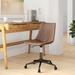 Williston Forge Miran Ergonomic Faux Leather Task Chair Upholstered in Brown/Gray | 34.25 H x 18 W x 19.5 D in | Wayfair