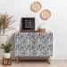 East Urban Home Little Arrow Design Co Arcadia Herringbone in Black 2 Door Credenza Cabinet Wood in Brown | 38 H x 38 W x 17.5 D in | Wayfair