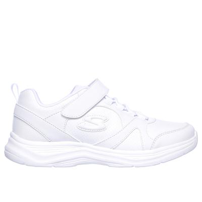 Skechers Girl's Glimmer Kicks - School Struts Sneaker | Size 10.5 | White | Synthetic | Vegan