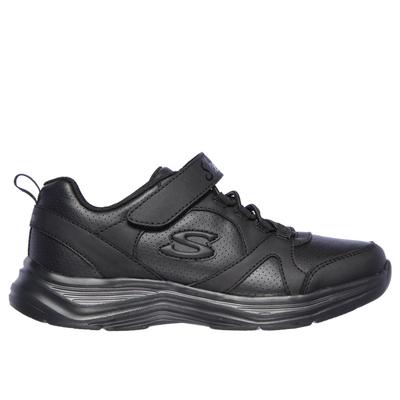 Skechers Girl's Glimmer Kicks - School Struts Sneaker | Size 2.0 | Black | Synthetic | Vegan
