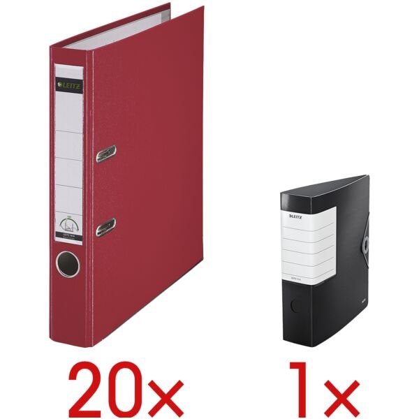 Leitz 20 Ordner »1015« inkl. 1 Ordner »Solid« rot, 5.2x31.8x28.5 cm Image