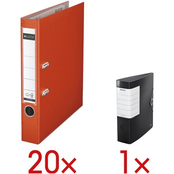 Leitz 20 Ordner »1015« inkl. 1 Ordner »Solid« hellrot, 5.2x31.8x28.5 cm Image