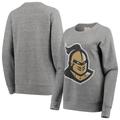 Women's Pressbox Heathered Gray UCF Knights Big Team Logo Knobi Fleece Tri-Blend Crew Neck Sweatshirt