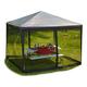Relaxdays Moskitonetz für 3 x 3 m Pavillon, 2 Seitenteile, mit Reißverschluss, Klettband, 12 m XL Mückennetz, schwarz