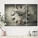 East Urban Home Believe Shadow II - Large Cottage 3 Panels Wall Clock Metal in Gray | 36 H x 28 W x 1 D in | Wayfair