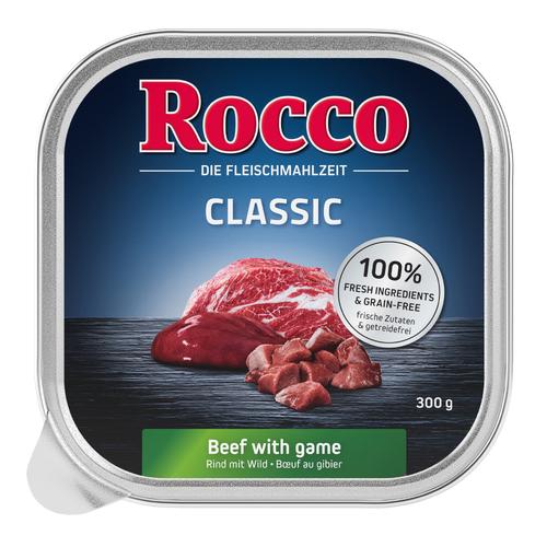 9 x 300g Classic Schale Rind mit Wild Rocco Hundefutter nass