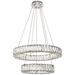 Monroe 23 1/2" Wide Chrome 2-Ring LED Chip Pendant