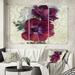 East Urban Home Farmhouse 'Red Anemone Flower' Painting Multi-Piece Image on Canvas Canvas, Wood in White | 28 H x 36 W x 1 D in | Wayfair