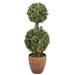 Ophelia & Co. Faux 2-Ball Boxwood Topiary in Planter Ceramic/Plastic | 27 H x 10 W x 10 D in | Wayfair 7B28AC82808F43AF9AFE0DEF34451CEC