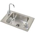 Elkay Celebrity 25" L x 17" W Drop-In Kitchen Sink w/ Faucet in Stainless Steel Finish Stainless Steel in Gray | 6.875 H x 25 W x 17 D in | Wayfair