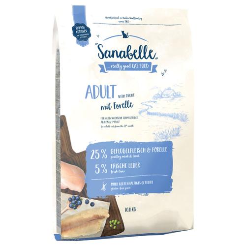 2 x 10kg Adult mit Forelle Sanabelle Katzenfutter trocken