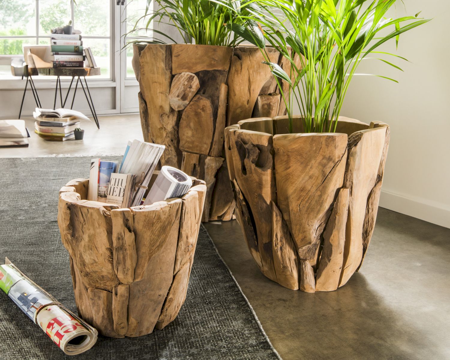 die Faktorei »Rustic« Teak Holztopf 60x60 cm Image