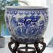 World Menagerie Wickersham Ladies Porcelain & Ceramic Fish Decorative Bowl Porcelain/Ceramic in Blue/White | 13.5 H x 18.5 W x 18.5 D in | Wayfair