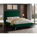 Mercer41 Lavaca Platform Bed Upholstered/Velvet, Metal in Green | 52 H x 59.5 W x 82 D in | Wayfair 66BFD314E0394C518B42EACF1B3C83DA