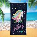 Zoomie Kids Advait Starry Unicorn Beach Towel Terry Cloth/Cotton Blend in Navy | 11 H in | Wayfair 8FAE2D116BA648639A7AD40CF772C9FE