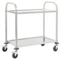 vidaXL Carrello da Cucina a 2 Livelli 96,5x55x90 cm in Acciaio Inox