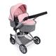 Bayer Chic 2000 - Puppenwagen Mika, 2in1 Kombipuppenwagen für Kinder von 4 bis 8 Jahren, Melange grau-rosa, 73 x 41 x 82 cm