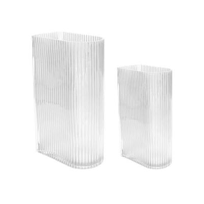 home - Ribbed Vases Set Of 2 - Clear