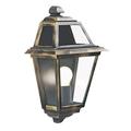 Searchlight 1523 New Orleans Black Gold Outdoor Traditional Flush Half Lantern Wall Light | IP44 Exterior Rating | Ideal for Gardens - Driveways - Fencing - Patio Lighting | Free Air Freshener Promo