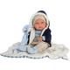 Llorens 1073857 Puppe Nico, mit blauen Augen, Babypuppe mit Vinylkörper, inkl. Decke, Schnuller und Schnullerkette, Puppenjunge, New Born, 40 cm
