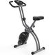ATIVAFIT Exercise Bike Foldable Fitness Bike Magnetic Foldable Indoor Cycling Bike 3-In-1 Foldable Exercise Bike for Home Use with Resistance Bands Home Workout Exercise Equipment Grey