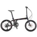 SAVADECK Z1 Carbon Folding Bike 20 inch Carbon Fiber Frame Foldable Bicycle with Shimano 105 R7000 22 Speed Derailleur System and Double Disc Brake Small Portable City Bicycle (Black Orange)