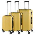 ITACA - Hard Shell Suitcase Set of 3-4 Double Wheel ABS Luggage Sets 3 Piece with Combination Lock - Resistant and Lightweight Hard Suitcase Small Cabin Size, Medium and Large, Yellow