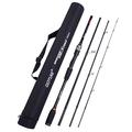 Goture Travel Fishing Rod - Portable Spinning Fishing Rods, 4 Piece Fishing Pole, Telescopic Spinning Rod for Sea Fishing, Carbon Fiber Spinning Rods 6ft 6in-Medium Heavy - Fast-Black