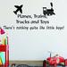 Harriet Bee Bixby Planes, Trains, Trucks & Toys Boys Room Wall Decal Metal in Black | 18 H x 40 W x 0.01 D in | Wayfair