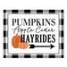 The Holiday Aisle® Wildman Pumpkins Apple Cider Hayrides Easelback Decorative Plaque Wood in Brown | 8 H x 10 W x 0.5 D in | Wayfair