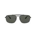 Ray-Ban Men's 0RB3560 002/58 58 Sunglasses, Black/Green Polar