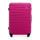 WITTCHEN Travel Suitcase Carry-On Cabin Luggage Hardshell Made of ABS with 4 Spinner Wheels Combination Lock Telescopic Handle Groove Line Size Cabin Suitcase Pink