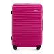 WITTCHEN Travel Suitcase Carry-On Cabin Luggage Hardshell Made of ABS with 4 Spinner Wheels Combination Lock Telescopic Handle Groove Line Size Cabin Suitcase Pink