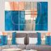 East Urban Home 'Modern Simply Blue' Painting Multi-Piece Image on Canvas Metal in Blue/Pink | 32 H x 48 W x 1 D in | Wayfair