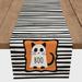 The Holiday Aisle® Weimer Boo Kitty Stripes Table Runner Polyester in Black/Gray/White | 16 D in | Wayfair 1354DBBE0778414188D794B5984E0A5C