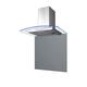 SIA 70cm Stainless Steel Edge Lit Curved Glass Cooker Hood And Glass Splashback